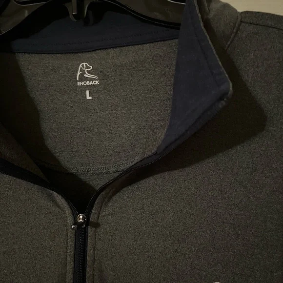 Rhoback Performance Heathered Mason Gray Quarter Zip Pullover - Picture 8 of 13